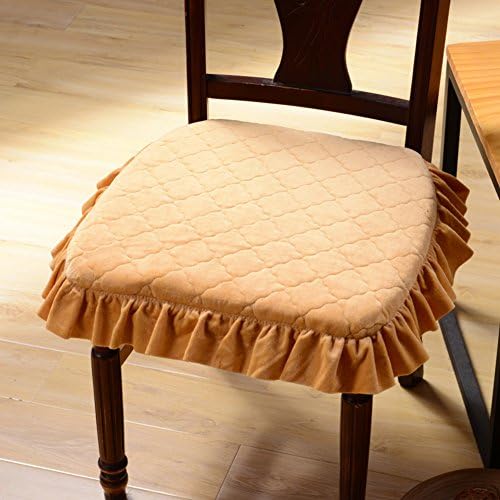 Thicken and enlarge chair cushion,Skirt side paragraph seat cushion Fabric dining chair cushion Non-slip chair cushion-S 43x46cm(17x18inch)