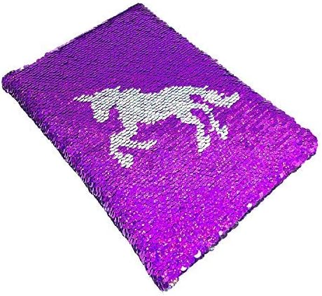 Jiada Unicorn Sequin Notebook Magic Reversible Girls Diary A5 Size - Assorted Colours