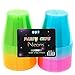 EDI Hard Plastic Party Cups, Assorted Neon (9oz, 50 Count)