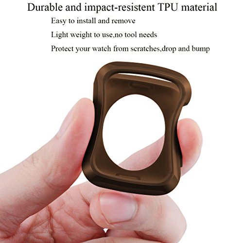 iiteeology Replacement for Apple Watch Case 42mm, Universal TPU Protective Case for Apple iWatch Series 3 Series 2 Series 1 (Matte Brown) - Thumbnail 4