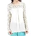 Lisli Womens Chiffon Lace Crochet Long Sleeve Tee Shirt Casual Blouse Tops