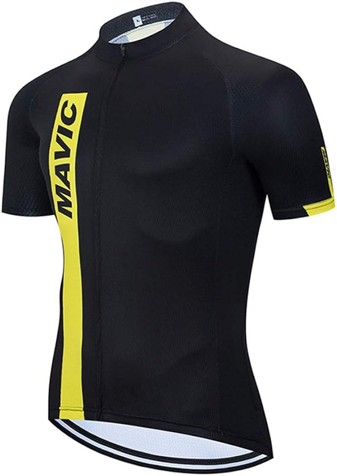 CHHBS 3 Rear Pockets Mens Cycling Jerseys Short Sleeves MTB Bicycle Top
