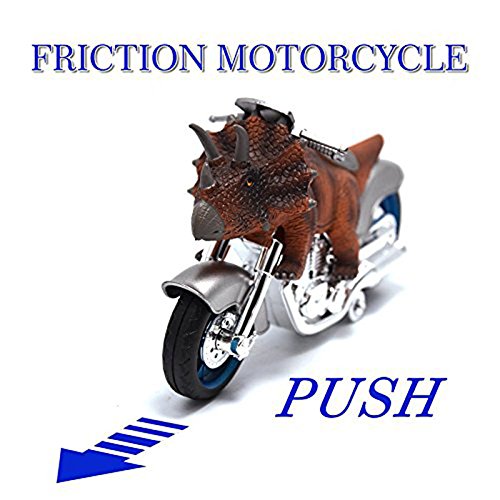 BigNoseDeer dinosaur motorcycle toys - animal friction motorcycles toys dinosaurs Triceratops 7.1" x 4" - Thumbnail 2
