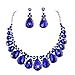 Youfir Water Drops Austria Crystal Necklace Earrings Set for Bridal Wedding Ceremony Events Dress