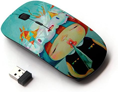 Planetar Colorful PrinTed Ultra-thin Wireless Optical 2.4Ghz Mouse - Black ( Pouty miss thang)