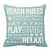 Emvency Set of 4 Throw Pillow Covers Beach Starfish Words Rules Holiday Summer Nautical Anchor Distressed Taupe…