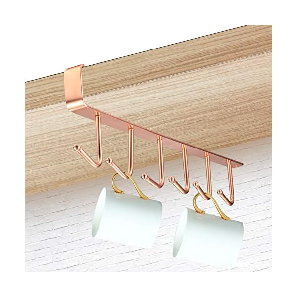 Tea-Cup-Mug-Trees-Hooks-Holder-Under-Cabinet-Hanger-Rack-Cupboard-Organizers-Hanging-Shelf-Kitchen-Storage-Organisation-for-Home-Hooks Xiaheipi Tea Cup Mug Trees Hooks Holder, Under Cabinet Hanger Rack, Cupboard Organizers Hanging Shelf, Kitchen Storage…