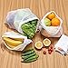 Reusable Mesh Produce Bags (Set of 9) Lightweight See-Through Zero Waste Vegetable and Fruit Bags - Premium Washable Materials - with Drawstring and Tare Weight. (Polyester, 2Larges,5Mediums,2Smalls)