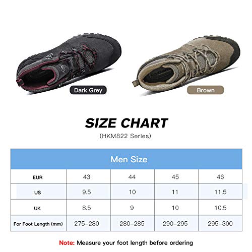 Clorts Men's Classic Hiking Boots Waterproof Suede Leather Lightweight Hiking Shoes Brown US Men Size 9.5 Medium Width - Thumbnail 6
