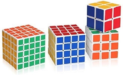 Shengshou Magic Cube Puzzle - 2x2x2, 3x3x3,4x4x4 and 5x5x5 Magic Cubes Set with White Base Core