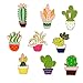 Cute Enamel Lapel Pins Set Cartoon Animal Plant Floral Fruits Foods Brooches Pin Badges for Clothing Bags Backpacks Jackets Hat DIY (Flower plants set of 9)