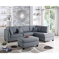 Poundex PDEX-F7606 Upholstered Sofas/Sectionals/Armchairs, Grey