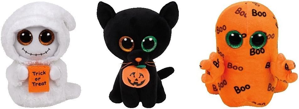 TY Beanie Boos 2016 Halloween set -MIST,SHADOW, GHOULIE