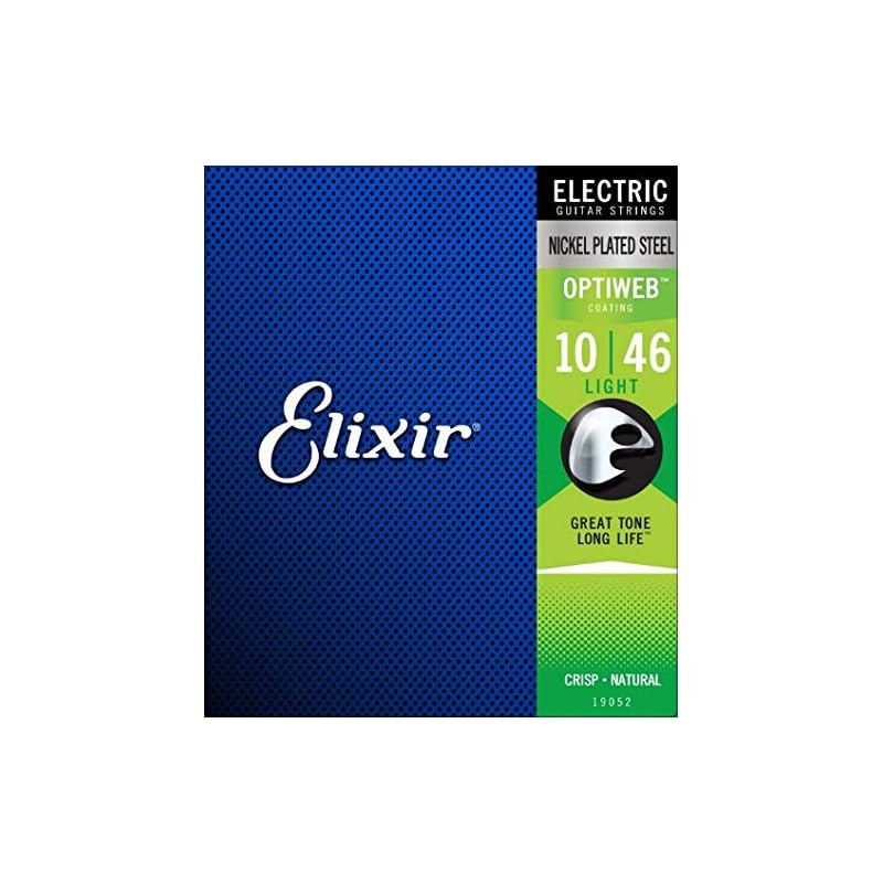 Elixir Strings 19052 Coated Nickel Electric Guitar Strings, Light (.010.046)