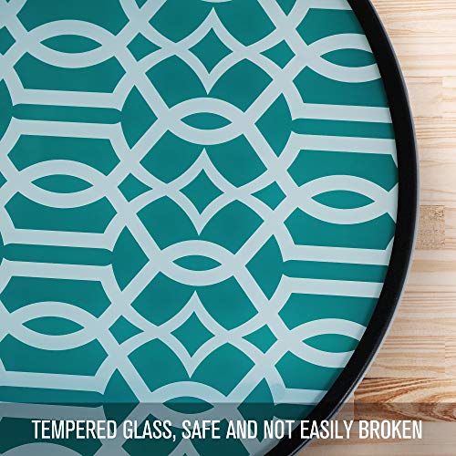 PHIVILLA Beistelltisch rund klappbar aus Glas und Metall Balkontisch Kleiner Balkontisch wetterfest pflegeleicht Balkontisch für Balkon Garten Terrasse Wohnzimmer – Bild 4