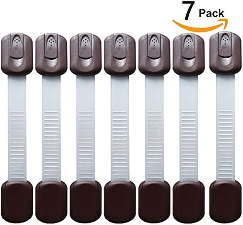 Child Baby Safety Locks Baby Proofing Latches For Cabinets Drawers Appliances Toilet Seat Fridge Oven Adhesive Adjustable Flexible Strap , No Tools or Drilling