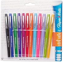 Paper Mate Flair Felt Tip Pens, Medium Point, Assorted Colors, 12-Count