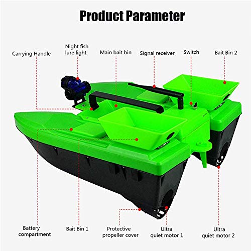 Gwfish 500m Télécommande Bateau Amorce Pêche, Chargement Pêche Appâts Bateau, Poisson Appât Bateau Carpe Sondeur, Moteur Double Outil Pêche Télécommandé Cadeaux Pêche