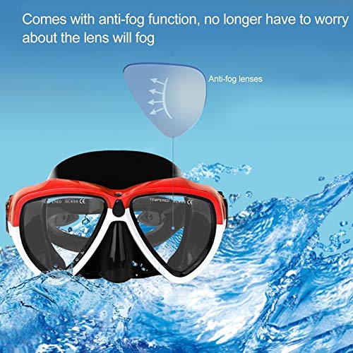 Adult Scuba Snorkel Diving Mask Anti-Fog Underwater Scuba Snorkeling Mask red