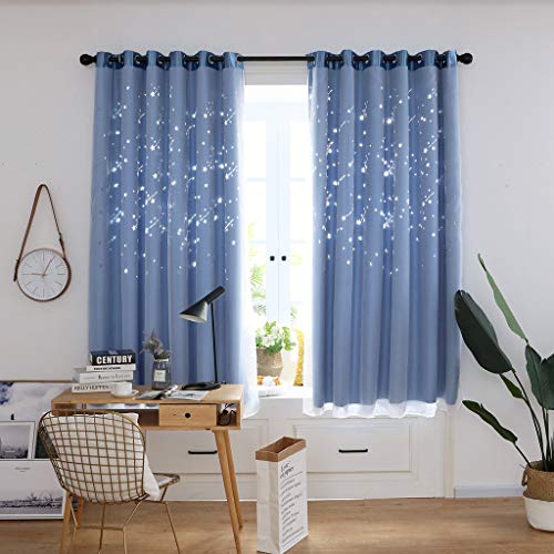 Beyonds Blackout Curtains Panels for Bedroom Meteor Shower 39 x 79 inch Curtain Panels, Window Kitchen Bath Shower Curtain Insulating Room Darkening Blackout Patio Drapes for Living Room - Thumbnail 2