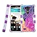 NageBee LG G3 Case, Defender Dual Layer Shockproof Hybrid Cover Case -Rainbow Purple