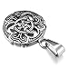 INBLUE Men's Stainless Steel Pendant Necklace Silver Tone Black Irish Celtic Knot Triquetra -With 23 Inch Chain