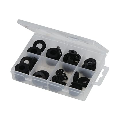 Fixman 961227 Gummischeiben-Sortiment, Pckg. 120-tlg. black