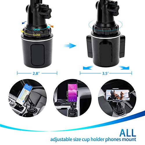 image for LEXSO Car Cup Holder Phone Mount,Cup Holder Cradle Car Mount for Cell 