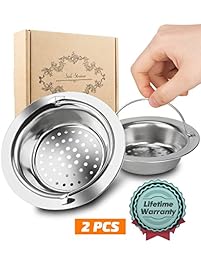 2PCS Kitchen Sink Strainer, Magift Stainless Steel Sink Drain Strainer with Handle - Large Wide Rim 4.3" Diameter Handheld and Durable Strainer Basket, Perfect for Kitchen Sinks
