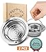 2PCS Kitchen Sink Strainer, Magift Stainless Steel Sink Drain Strainer with Handle - Large Wide Rim 4.3