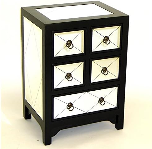 Wayborn Tanner Mirrored End Table in Black