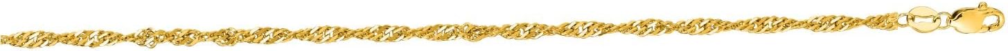 IcedTime 10K Yellow Gold Singapore Chain 24" inch Long