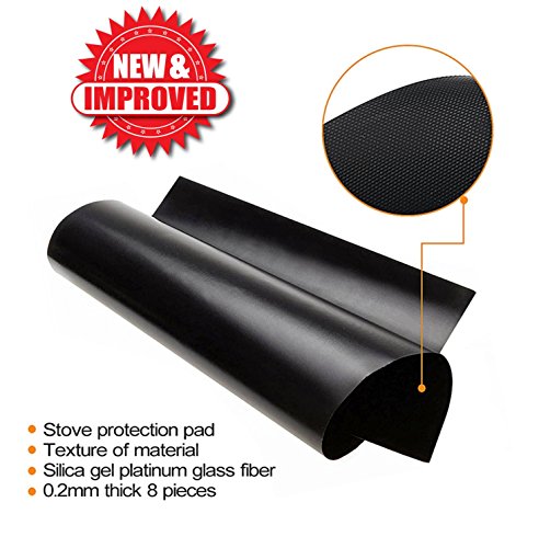 10 PACK PREMIUM Black Gas Stove Burner Covers + BONUS Silicone Cup Mat - Stove Top Liner - Gas Range Protector - Stove Burner Covers - Double Thickness 0.2mm - Reusable & Dishwasher Safe. SET OF 11