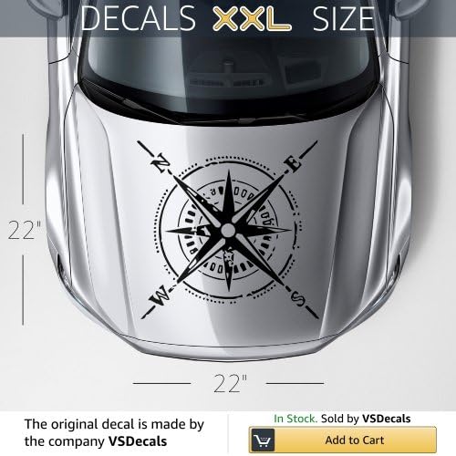 Vinyl Decal Mural Sticker Hood Graphics Compass S4400
