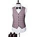 Mens 3-Piece Suit One Button Plaid Dress Blazer Jacket & Vest & Trousers Set