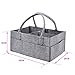 Handy Baby Diaper Basket Nursery Portable Travel Organizer Tote Bag, Grey