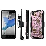 NakedShield ZTE Quartz Z797C (Pink Deer Camouflage) Combat Tough Holster KickStand Armor Phone Case
