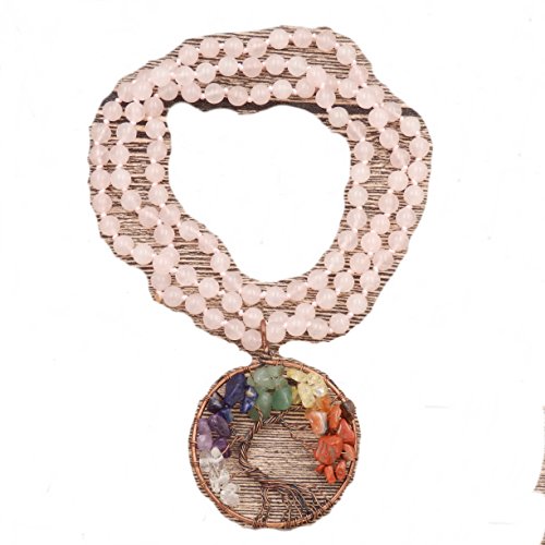 Tree of life necklace, hand knotted gemstone necklace, …