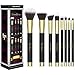 Makeup Brushes EmaxDesign 8 Pieces Makeup Brush Set Face Eye Shadow Eyeliner Foundation Blush Lip Powder Liquid Cream Cosmetics Blending Brush Tools (Golden Black)