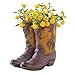 Jikko Rustic Western-Themed Boot-Shaped Flower Planter - Brown, Outdoor, Tabletop
