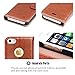 OCASE iPhone 5 Case iPhone 5S Case [Kickstand] [Card Slot] Leather Wallet Flip Case for iPhone 5 / 5S / SE Devices - Brown