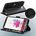 LG G3 Case, Abacus24-7 Wallet with Flip Cover and Stand, Black
