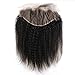 ZigZag Hair Kinky Straight 13x6 Lace Frontal Closure Brazilian Human Hair Pre Plucked Natural Hairline Ear to Ear Full Lace Closure with Baby Hair Natural Color (14inch, Kinky Straight, Free Part)