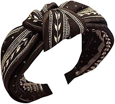 Womens Yoga Elastic Hairband, Vintage Modern Style Turban Twisted Cute Hair Band Accessories
