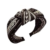 Londony ♥ Floral Print Yoga Sports Headbands for Women - Soft Elastic Stretch Girls Athletic Headbands Black