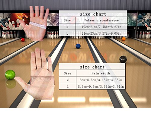 Jelinda New Style Bowling Gloves Professional Silicone Anti-skid Wrist Support Left and Right Hand Bowling Gloves for Men and Women(1 Pair) (Orange-M) - Thumbnail 5