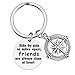 iWenSheng Friendship Gifts for Women, Side by Side or Miles Apart Friends are Always Close at Heart Best Friend Keychain, Birthday Gifts for Best Friend BFF Jewelry