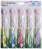 abcOralCare, Shaha 5 toothbrush, New Generation US Patented, Non Nylon, Tapered, Soft and Ultra fine bristles -- Deep penetration pack of 5