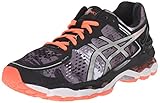 ASICS Women's Gel Kayano 22 Running Shoe, Black/Flash Coral/White, 8 M US