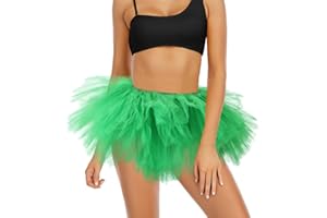 Jewemia Tutus for Women Adult Short Tutu Tulle Skirts Elastic Sexy Tutu Dress 6 Layered Tutu Skirts for Girls